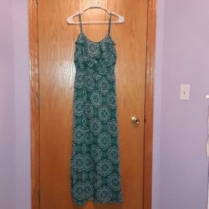 Blue/green patterned dress